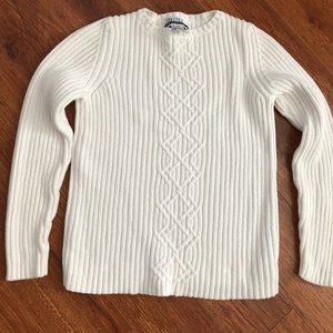Nine & Company White Ribbed Sweater